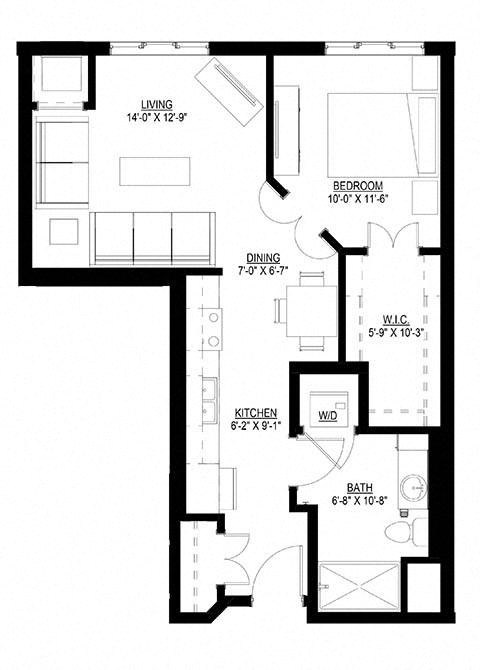 1 Bedroom Floor Plan